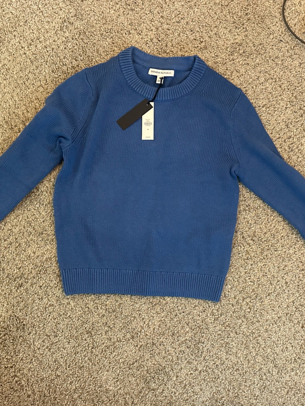 Banana Republic Periwinkle Cotton-Silk Blend Crewneck Sweater